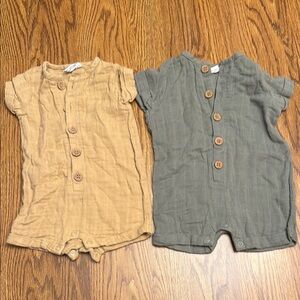 Two City Mouse Button-Up Baby Rompers